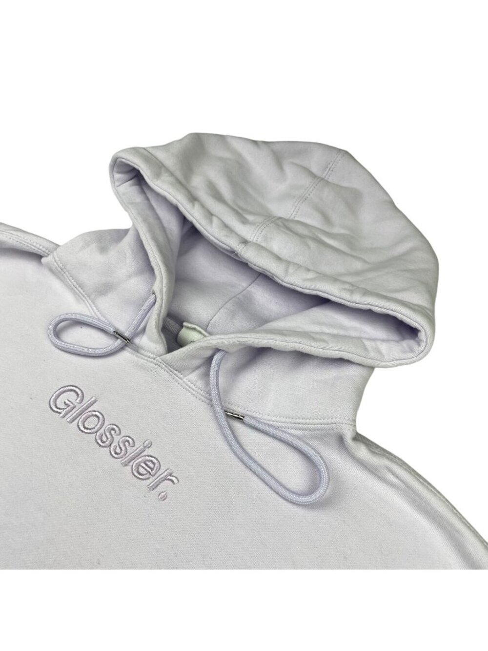 Glossier Men’s Embroidered Pullover Hoodie Sweatshirt Light Purple • Medium
